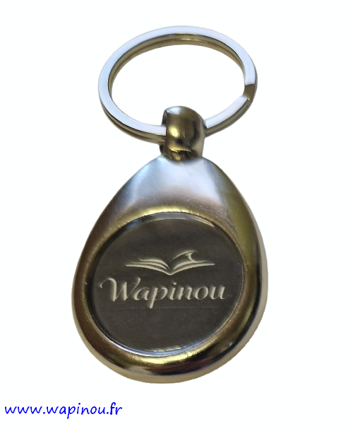 Porte-clé Wapinou noir - Modèle “Goutte” avec jeton